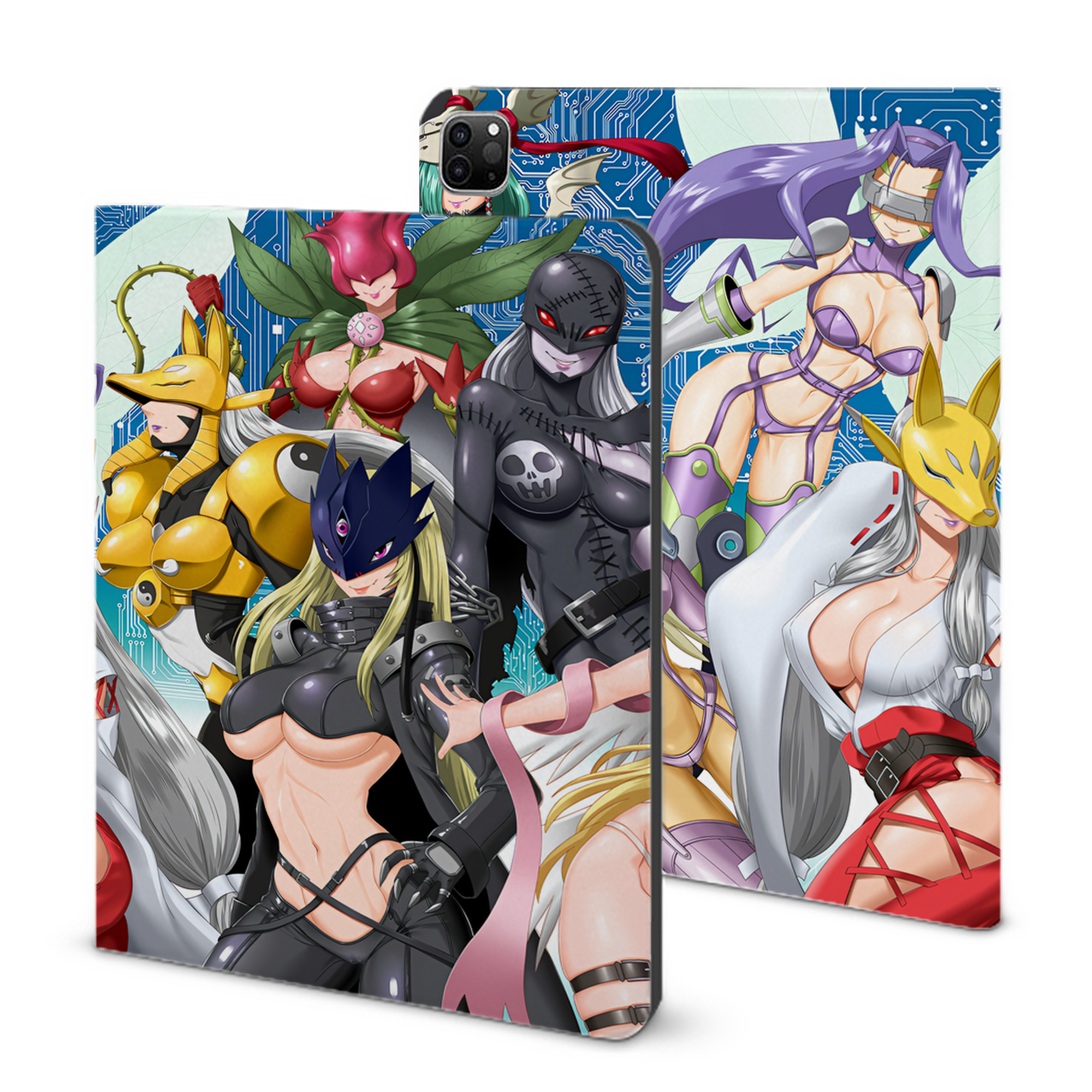 （画像用） Digimon デジタルモンスター/デジモン IPad ケース ブック型 PUレザー TPU 耐衝撃 軽量 薄型 ペン収納なし 全面保護 IPad 各モデル対応